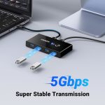 სვიჩი UGREEN US216 (30768), 2 In 4 Out USB 3.0 Sharing Switch Box, Black - Image 4