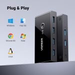 სვიჩი UGREEN US216 (30768), 2 In 4 Out USB 3.0 Sharing Switch Box, Black - Image 8