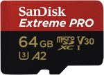 SanDisk 64GB Extreme microSDXC UHS-I Memory Card with Adapter - Up to 170MB/s, C10, U3, V30, 4K, 5K, A2, Micro SD Card