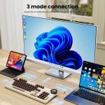 კლავიატურა Royal Kludge RK N99 RGB Mechanical Keyboard, Violet Switch, Hot Swappable, Wireless, USB, Bluetooth, 2.4GHz, Mocha Grey - Image 4