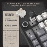 კლავიატურა Royal Kludge RK L75 RGB Mechanical Keyboard, Cream Switch, Hot Swappable, Wireless, Type-C, Bluetooth, 2.4GHz, Knight Black - Image 4