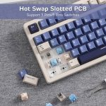 კლავიატურა Royal Kludge RK S85 RGB Mechanical Keyboard, Cloud switch, Hot Swappable, Wireless, Type-C, Bluetooth, 2.4GHz, Horizon Blue - Image 3