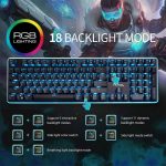 კლავიატურა Royal Kludge RK918 Mechanical Keyboard, Red switch, Wired, USB, Black - Image 8