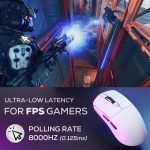 მაუსი Royal Kludge RK M3, Wireless, 2.4GHz, Bluetooth, USB, Gaming Mouse, White - Image 9