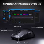 მაუსი Royal Kludge RK M3, Wireless, 2.4GHz, Bluetooth, USB, Gaming Mouse, Black - Image 12