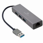 ადაპტერი Gembird A-AMU3-LAN-01 USB AM Gigabit network adapter with 3-port USB 3.0 hub