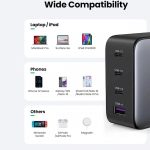 USB-C დამტენი UGREEN CD226 (40747) GaN Fast Charger, 3xUSB-C, USB-A, 100W, Black - Image 3