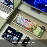 კლავიატურა Royal Kludge RK N99 RGB Mechanical Keyboard, Cream Switch, Hot Swappable, Wireless, USB, Bluetooth, 2.4GHz, Palm Green - Image 6