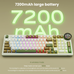კლავიატურა Royal Kludge RK N99 RGB Mechanical Keyboard, Cream Switch, Hot Swappable, Wireless, USB, Bluetooth, 2.4GHz, Palm Green - Image 10