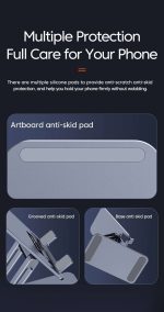 მობილურის დამჭერი Toocki 360 Degree Rotatable Phone Holder, TZJZMZ-JSSD01, Grey - Image 5