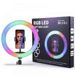 NEWFACE MJ20 RGB LED RING სელფის განმათება შტატივით.