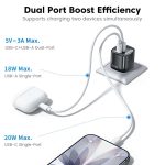 USB-C დამტენი Toocki Usb-c GaN pd charger 20W USB-A, Type-C Charger, XR01, Black - Image 4