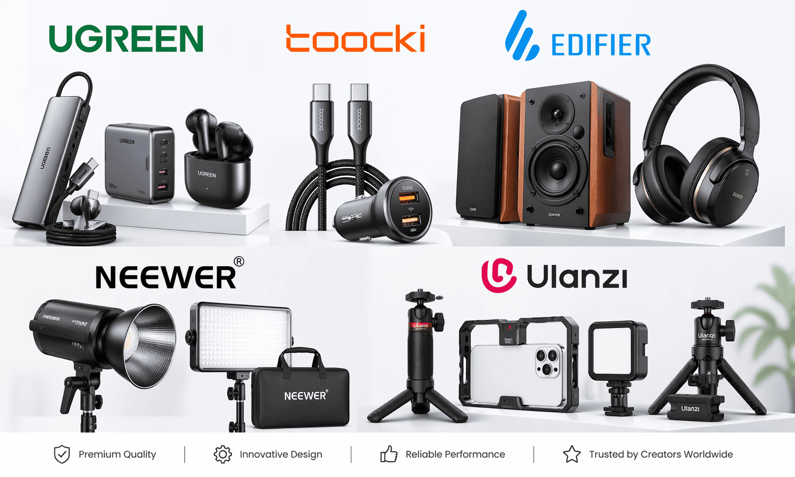 UGREEN, Toocki, Edifier, Neewer, Ulanzi და სხვა.