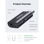 Bluetooth ადაპტერი UGREEN CM523 (60300), USB 2.0 to 3.5mm Bluetooth Transmitter/Receiver Adapter, Black - Image 5