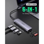 USB-C ჰაბი UGREEN CM195 (70411) Type-C , USB 3.0, HDMI, TF/SD, PD, Gray - Image 3