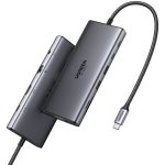 USB-C ჰაბი UGREEN CM639 (45520), Type-C, USB-A, HDMI, VGA, RJ45, SD/TF, 3.5MM, PD, 11-in-1 USB-C Hub, Grey - Image 3