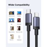 USB კაბელი UGREEN L532 (65907), 240W, Type-C to Type-C PD Fast Charging Cable, 1m, Space Gray - Image 3