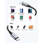 USB კაბელი UGREEN US304 (60760), MFi, Type-C to Lightning Cable, 1.5m, Black - Image 4