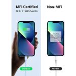 USB კაბელი UGREEN US387 (20313), MFi, Type-C To Lightning, 1m, Navy blue - Image 2