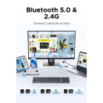 კლავიატურა UGREEN K552 (75163), Wireless, Bluetooth, USB, Keyboard, Grey - Image 4
