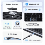 კლავიატურა UGREEN K552 (75163), Wireless, Bluetooth, USB, Keyboard, Grey - Image 6