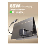 მობილურის დამტენი UGREEN X615 (65825), 65W, Type-C, USB, GaN Fast Charger With Retractable Cable, Grey - Image 2