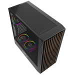 ქეისი ALLX AX-G2147, Computer Case, EATX, ATX, MATX, ITX, USB 3.0, USB, HD Audio, Black/Brown - Image 2