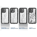 წყალგაუმტარი ქეისი iPhone 13 Pro Max, Red Pepper Waterproof Case, Magsafe, Black - Image 4