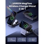 უსადენო დამტენი UGREEN W707 (45025) Qi2 MagFlow, 15W, Wireless Charging Station With 30W USB-C Charger, Space gray - Image 4