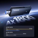 WIFI ადაპტერი UGREEN 65225 AX1800, 1201Mbps, USB Wifi6 Adapter, Black - Image 3