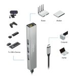 USB ჰაბი Logilink UA0461 USB-C 3-Port Hub Gigabit Adapter 15cm