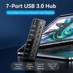 USB ჰაბი Vention CHXB0-EU 8-in-1 USB 2.0/3.0 Hub With Individual Power Switches Led Black