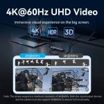 დოქ სადგური Vention TGVHB 9-in-1 USB-C 4K/60Hz Docking Station 5Gbps 100W PD 0.15m Gray Aluminum
