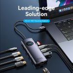 დოქ სადგური Vention TQWHB 4K/60Hz 10-in-1 USB-C MST Docking Station 100W PD 0.15m Gray Aluminum