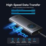 დოქ სადგური Vention TQZHB 6-in-1 USB-C 8K/30Hz Docking Station 5Gbps 100W PD With Smart Led Display 0.15m Aluminum