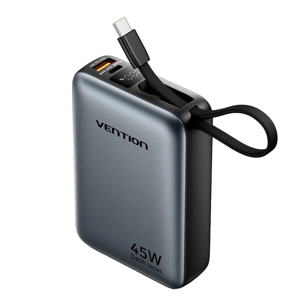 პოტრატული დამტენი Vention FHGH0 20.000mAh Mini Power Bank 45W Grey