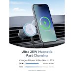 მანქანის უსადენო დამტენი UGREEN W758 (55967) MagFlow, 25W, Magnetic Wireless Car Charger, Grey