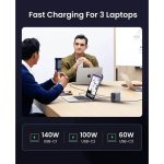 მობილურის დამტენი UGREEN CD333 (90903B) Nexode, 300W, Type-C, USB, 5-Port PD GaN Fast Charger, Grey