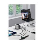 მობილურის დამტენი UGREEN X773 (65620B), 100W, USB, Type-C, GaN Fast Charger with Smart Display, Grey - Image 3