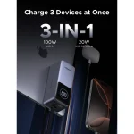 პორტატული დამტენი UGREEN PB723 (55365B) Nexode, 20000mAh, Type-C, USB, Power Bank With Built-in Cable, Grey