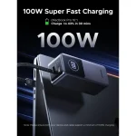 პორტატული დამტენი UGREEN PB723 (55365B) Nexode, 20000mAh, Type-C, USB, Power Bank With Built-in Cable, Grey