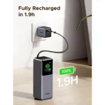 პორტატული დამტენი UGREEN PB726 (95670B) Nexode, 20000mAh, Type-C, USB, Power Bank With Retractable Cable, Grey