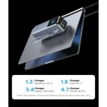 პორტატული დამტენი UGREEN PB728 (75702B) Nexode, 25000mAh, 200W, Type-C, USB, Power Bank With Retractable Cable, Grey