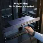 სვიჩი UGREEN CM740 (35374EU), 24-Port Gigabit, Switch, Grey