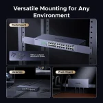სვიჩი UGREEN CM740 (35374EU), 24-Port Gigabit, Switch, Grey