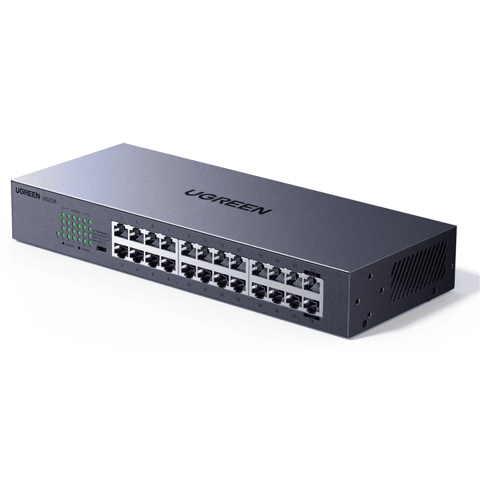 სვიჩი UGREEN CM740 (35374EU), 24-Port Gigabit, Switch, Grey