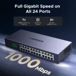 სვიჩი UGREEN CM740 (35374EU), 24-Port Gigabit, Switch, Grey