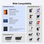 ვიდეო კაბელი UGREEN CM565 (35596), Type-C To HDMI 8K Cable, 1m, Grey