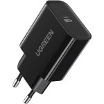 მობილურის დამტენი UGREEN CD137 (10191), 20W, Type-C, PD 3.0 Fast Charger, Black