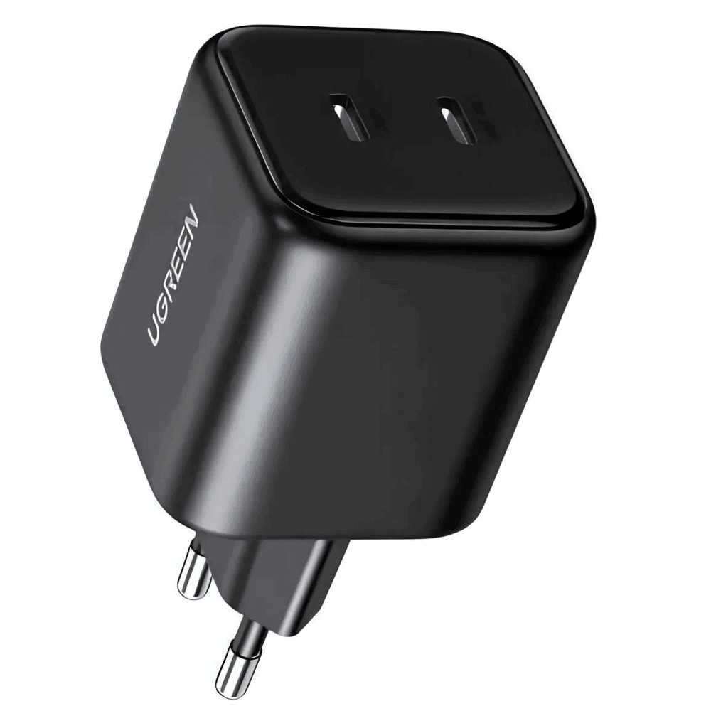 მობილურის დამტენი UGREEN X526 (65058), 45W, Dual Type-C GaN Fast Charger, Black